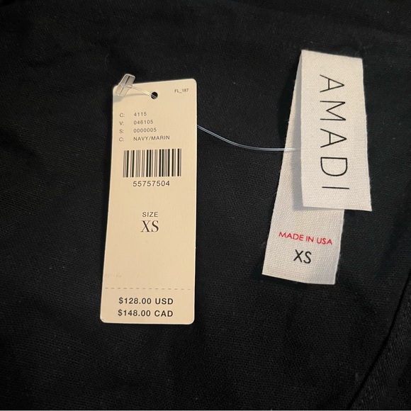 NWT ANTHROPOLOGIE Amadi Kaye Blazer Navy Sz XS Oversized Linen Double Breasted - Picture 6 of 12